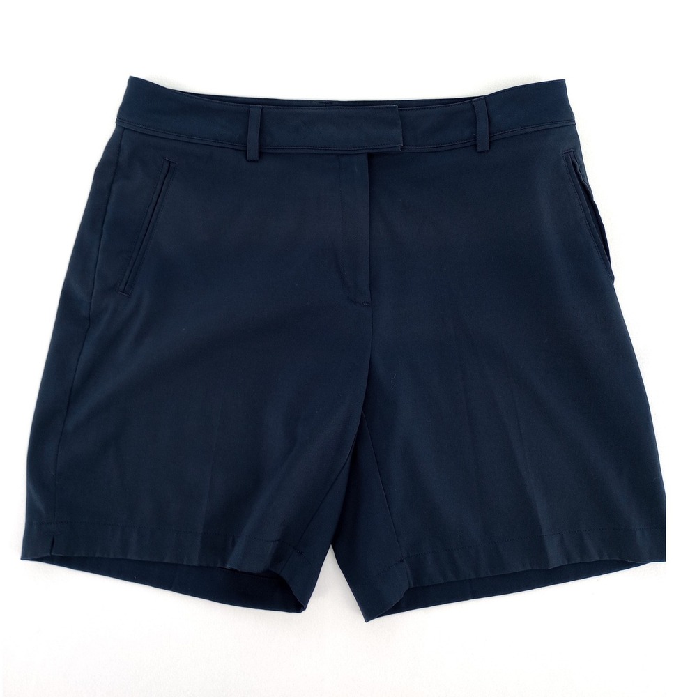 Lady Hagen Golf Shorts Womens 8 Navy Blue Flat Front Performance Activewear